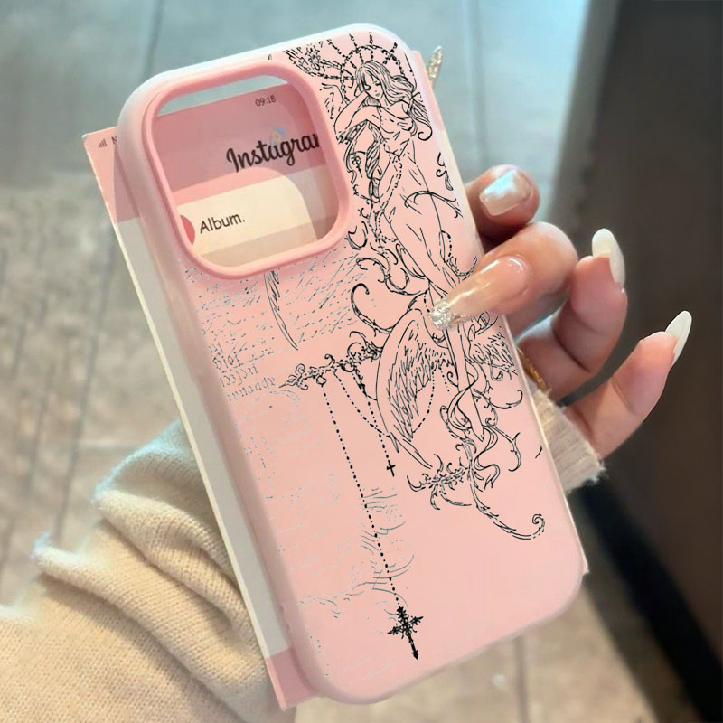 고딕 스타일 천사 십자가 라인 드로잉 폰 케이스 삼성  - Samsung Galaxy S24 리뷰 및 가격